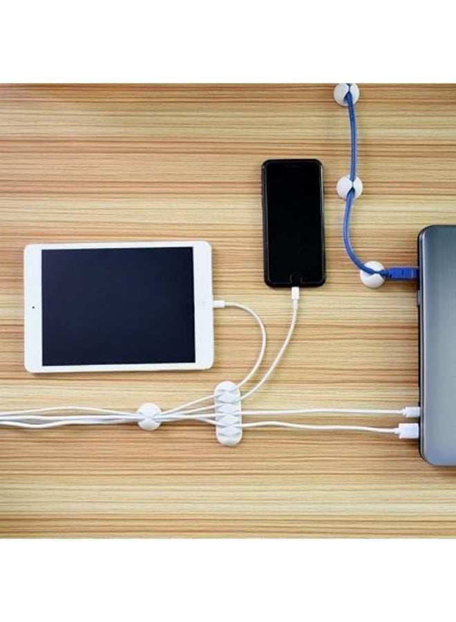 "Multi-purpose cable organizer for arranging and managing all types of cables and connectors for computers, receivers, chargers, and household devices. The pack contains 10 pieces in different sizes to fit all dimensions (OM)." - Image 2